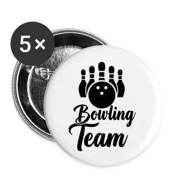bowling team - Buttons klein 25 mm (5er Pack) - Weiß - Vorne