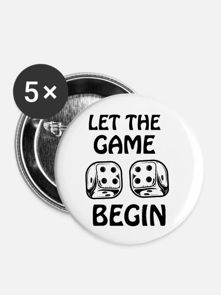 boardgame chess backgammon game night - Buttons klein 25 mm (5er Pack) - Weiß