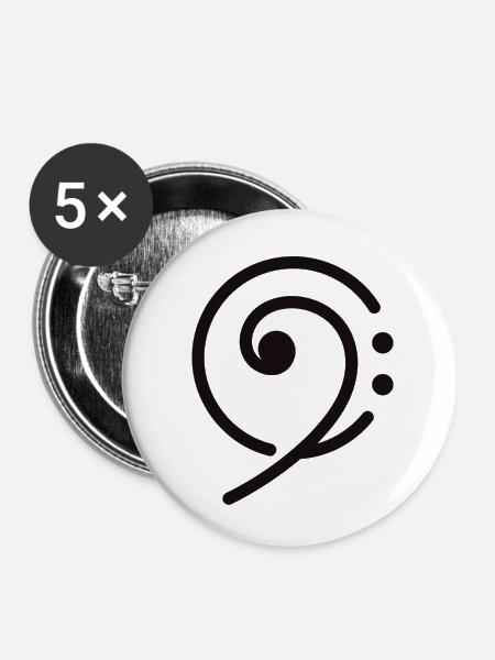Am Schlüssel - Buttons klein 25 mm (5er Pack) - Weiß