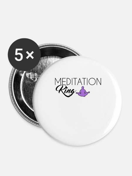 Meditation King - Buttons klein 25 mm (5er Pack) - Weiß