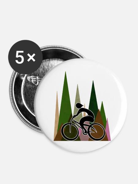 Radfahrer - Buttons klein 25 mm (5er Pack) - Weiß