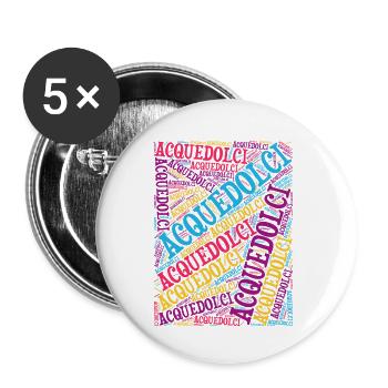 t-shirt Sicilia Acquedolci t-shirt word cloud t-shirt - Lot de 5 petits badges (25 mm) - blanc - Devant