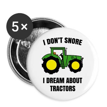 Farmer Tractor Statement Agricultural Machinery Arable Farming - Buttons small 1''/25 mm (5-pack) - white - Front