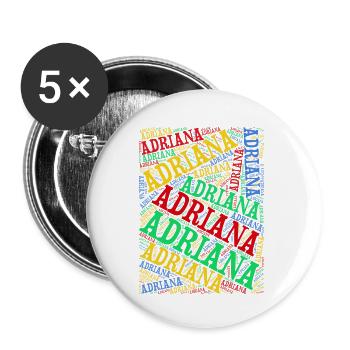 t-shirt Adriana t-shirt word cloud idée cadeau - Lot de 5 petits badges (25 mm) - blanc - Devant