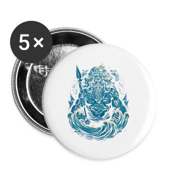 Poseidon - Buttons klein 25 mm (5er Pack) - Weiß - Vorne