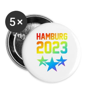 Hamburg 2023 - Buttons klein 25 mm (5er Pack) - Weiß - Vorne