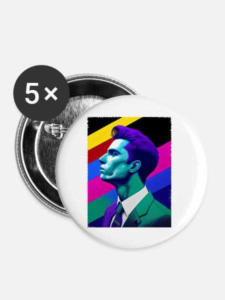 Stand with Pride - Buttons klein 25 mm (5er Pack) - Weiß