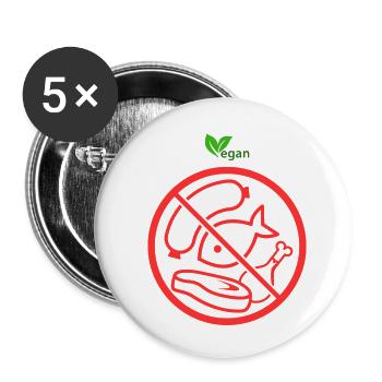 Animal rights vegan - Buttons small 1''/25 mm (5-pack) - white - Front