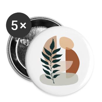 Style bohème minimaliste - Lot de 5 petits badges (25 mm) - blanc - Devant