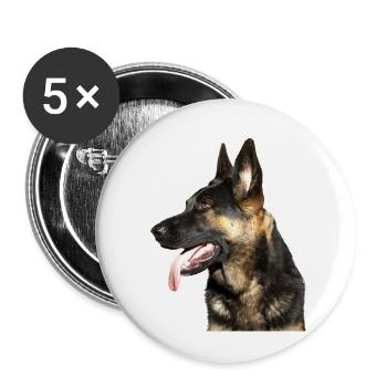German Shepherd Head - Buttons small 1''/25 mm (5-pack) - white - Front