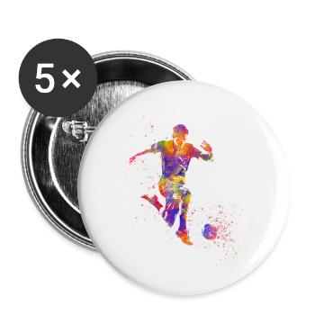 Soccer player - Buttons small 1''/25 mm (5-pack) - white - Front