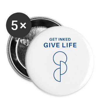 Organ Donation - Get Inked Give Life - Buttons small 1''/25 mm (5-pack) - white - Front