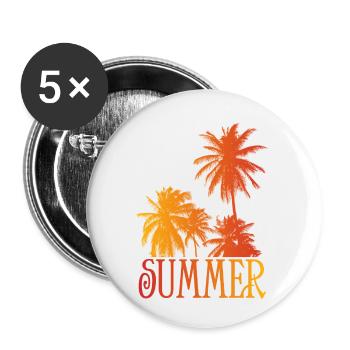 Sommer!!! - Buttons klein 25 mm (5er Pack) - Weiß - Vorne