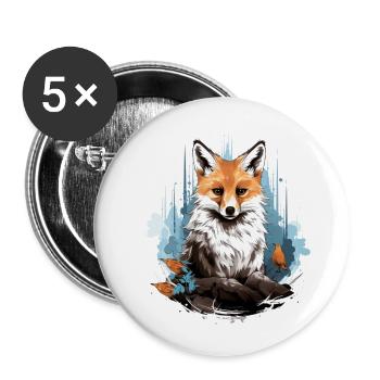 Fox - Buttons small 1''/25 mm (5-pack) - white - Front