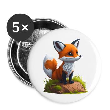 Kleiner Fuchs - Buttons klein 25 mm (5er Pack) - Weiß - Vorne