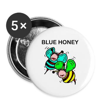 Abeilles - Lot de 5 petits badges (25 mm) - blanc - Devant