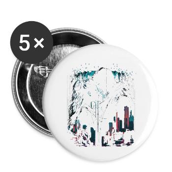 cyberpunk couple - Buttons small 1''/25 mm (5-pack) - white - Front