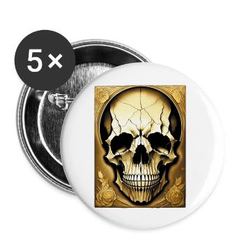 skull - Buttons klein 25 mm (5er Pack) - Weiß - Vorne