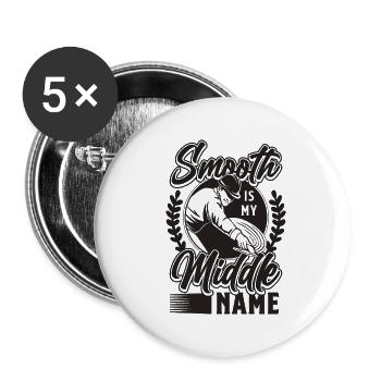 Smooth est mon deuxième prénom Mason Concrete Finishers - Lot de 5 petits badges (25 mm) - blanc - Devant