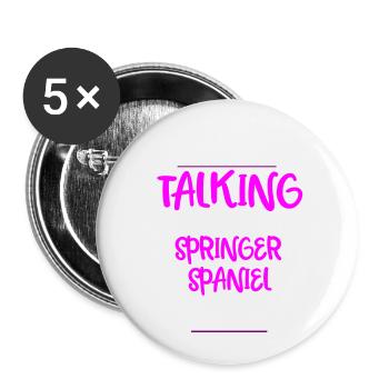 Springer Spaniel lustige Sprüche - Buttons klein 25 mm (5er Pack) - Weiß - Vorne