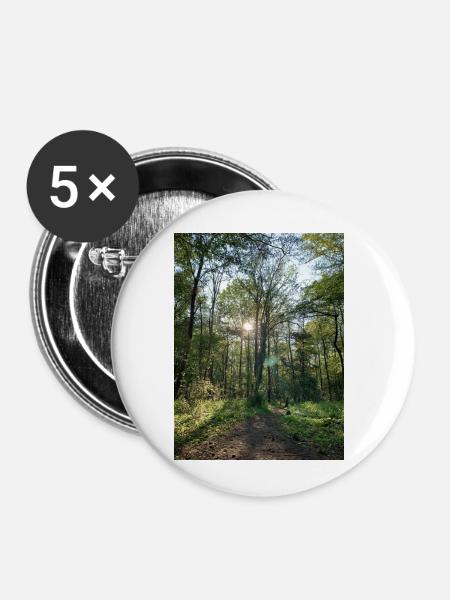 Waldweg - Buttons klein 25 mm (5er Pack) - Weiß