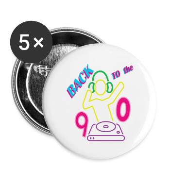 Retour dans les années 90 avec DJ - Lot de 5 petits badges (25 mm) - blanc - Devant