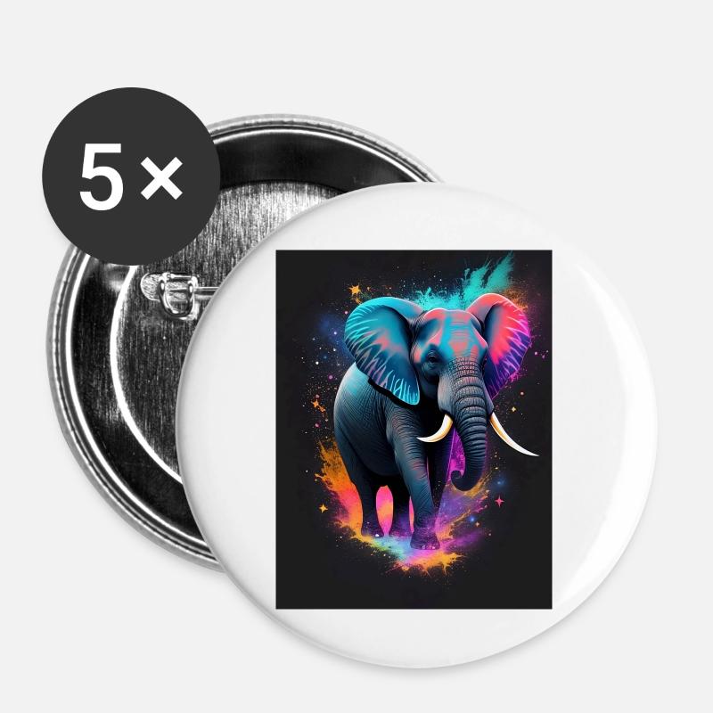 Elephant Galaxy - Buttons small 1''/25 mm (5-pack) - white