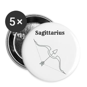 Sagittaire - Lot de 5 petits badges (25 mm) - blanc - Devant