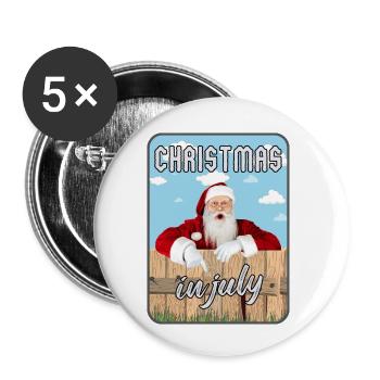 Christmas in July - Buttons small 1''/25 mm (5-pack) - white - Front