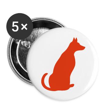 Hund - Buttons klein 25 mm (5er Pack) - Weiß - Vorne