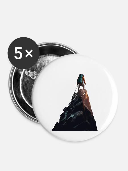 Bergsteiger - Buttons klein 25 mm (5er Pack) - Weiß