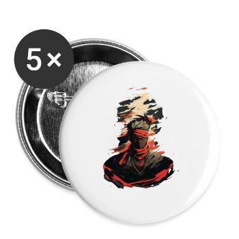 Einsamer Kämpfer - Buttons klein 25 mm (5er Pack) - Weiß - Vorne