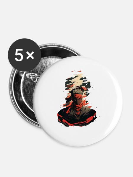 Einsamer Kämpfer - Buttons klein 25 mm (5er Pack) - Weiß