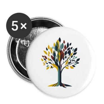 Baum - Buttons klein 25 mm (5er Pack) - Weiß - Vorne