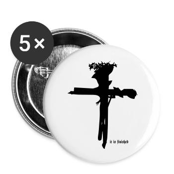 Jesus Cross - Buttons small 1''/25 mm (5-pack) - white - Front