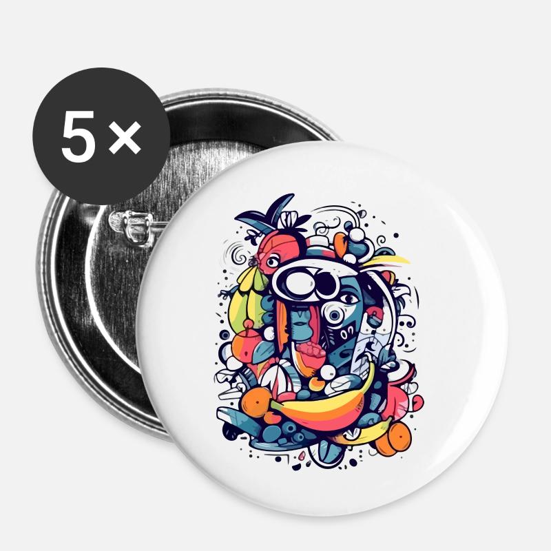 Axos, der Gott der Früchte - Buttons klein 25 mm (5er Pack) - Weiß