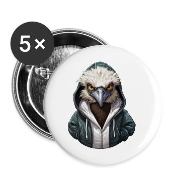 Cool Emu en vêtements décontractés - Lot de 5 petits badges (25 mm) - blanc - Devant