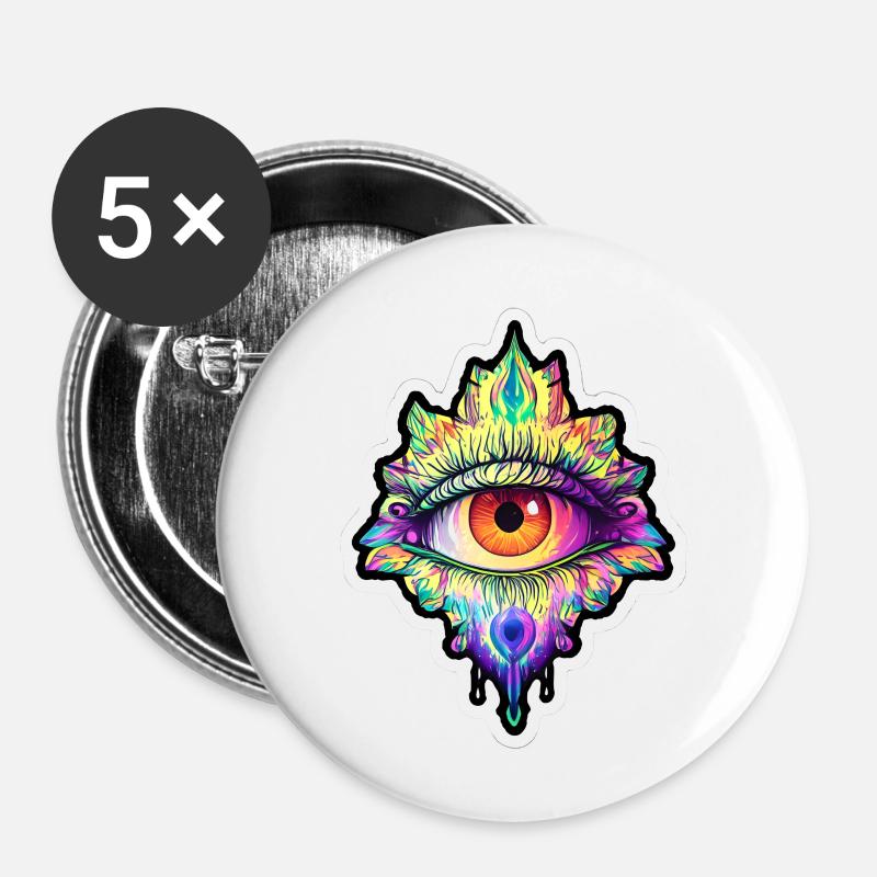 Third Eye - Buttons small 1''/25 mm (5-pack) - white