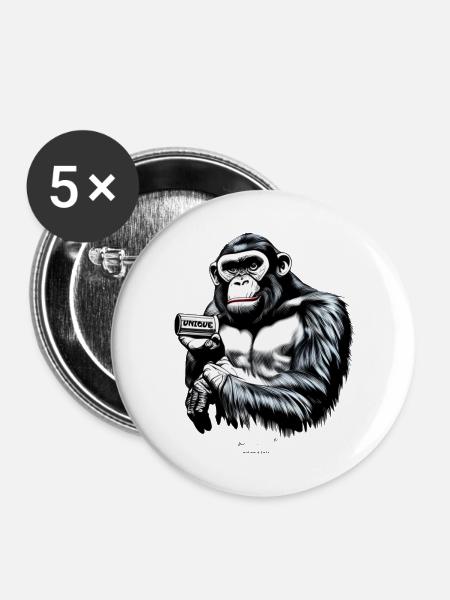 Unique - Buttons klein 25 mm (5er Pack) - Weiß