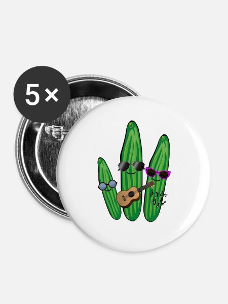 gurken trio,gurken,gurke,salatgurke,sonnenbrille, - Buttons klein 25 mm (5er Pack) - Weiß