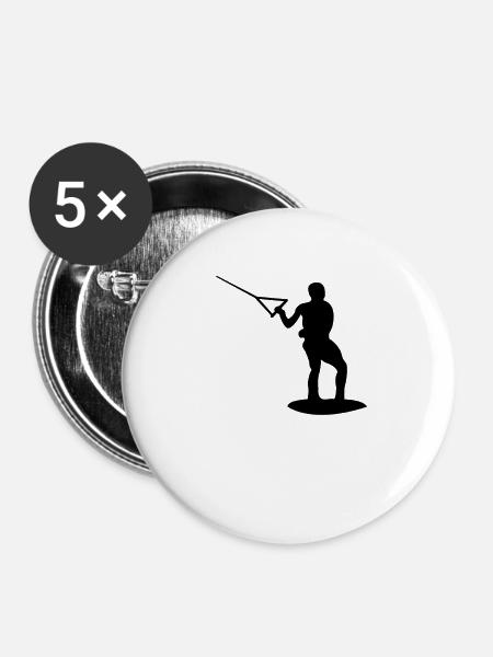 Wakeboarding - Buttons klein 25 mm (5er Pack) - Weiß