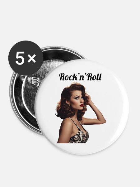 Pinup - Buttons klein 25 mm (5er Pack) - Weiß