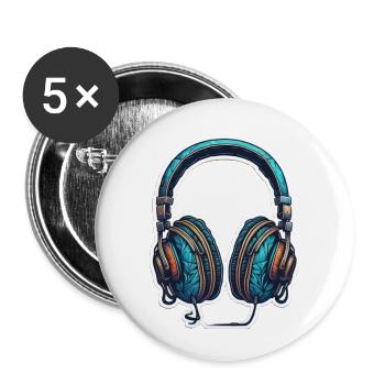 Headphones - Music - Buttons small 1''/25 mm (5-pack) - white - Front