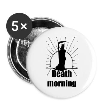 Death morning - Buttons small 1''/25 mm (5-pack) - white - Front