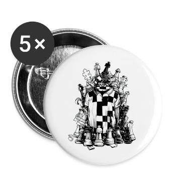 Maillot du jeu d'échecs - Lot de 5 petits badges (25 mm) - blanc - Devant