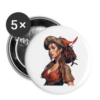 Anime - Lot de 5 petits badges (25 mm) - blanc - Devant