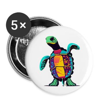 Tortoise - Buttons small 1''/25 mm (5-pack) - white - Front
