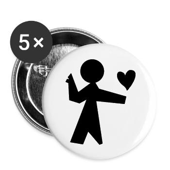 Give me your heart - Buttons small 1''/25 mm (5-pack) - white - Front