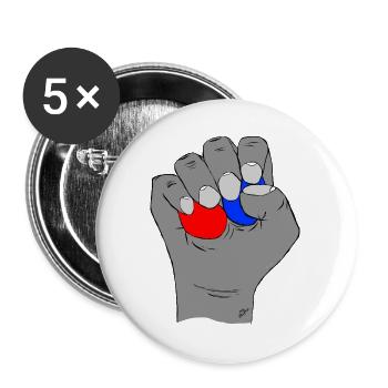 Testicules rouges et bleus. - Lot de 5 petits badges (25 mm) - blanc - Devant