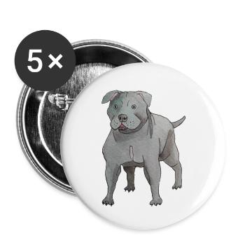 Staffordshire Bull Terrier fun - Buttons small 1''/25 mm (5-pack) - white - Front